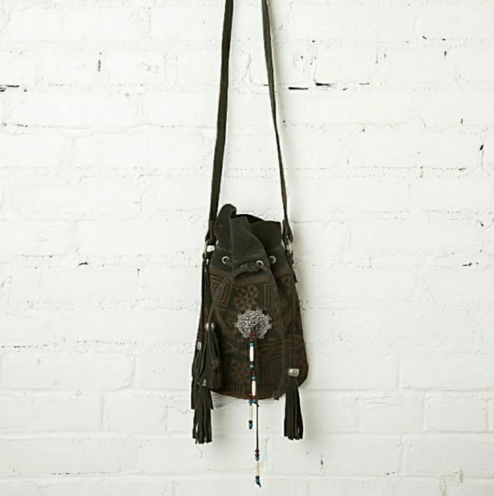 FREE PEOPLE Suede Celestial Crossbody Bag
